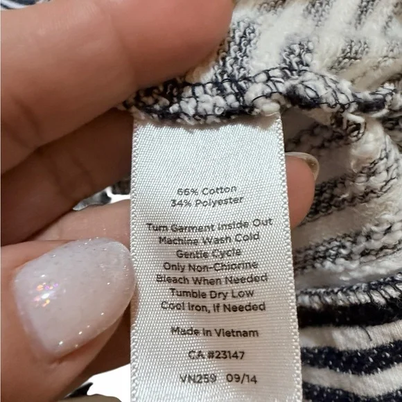 💙TALBOTS STRIPED COWL NECK Striped Navy and White Pullover - Picture 11 of 11